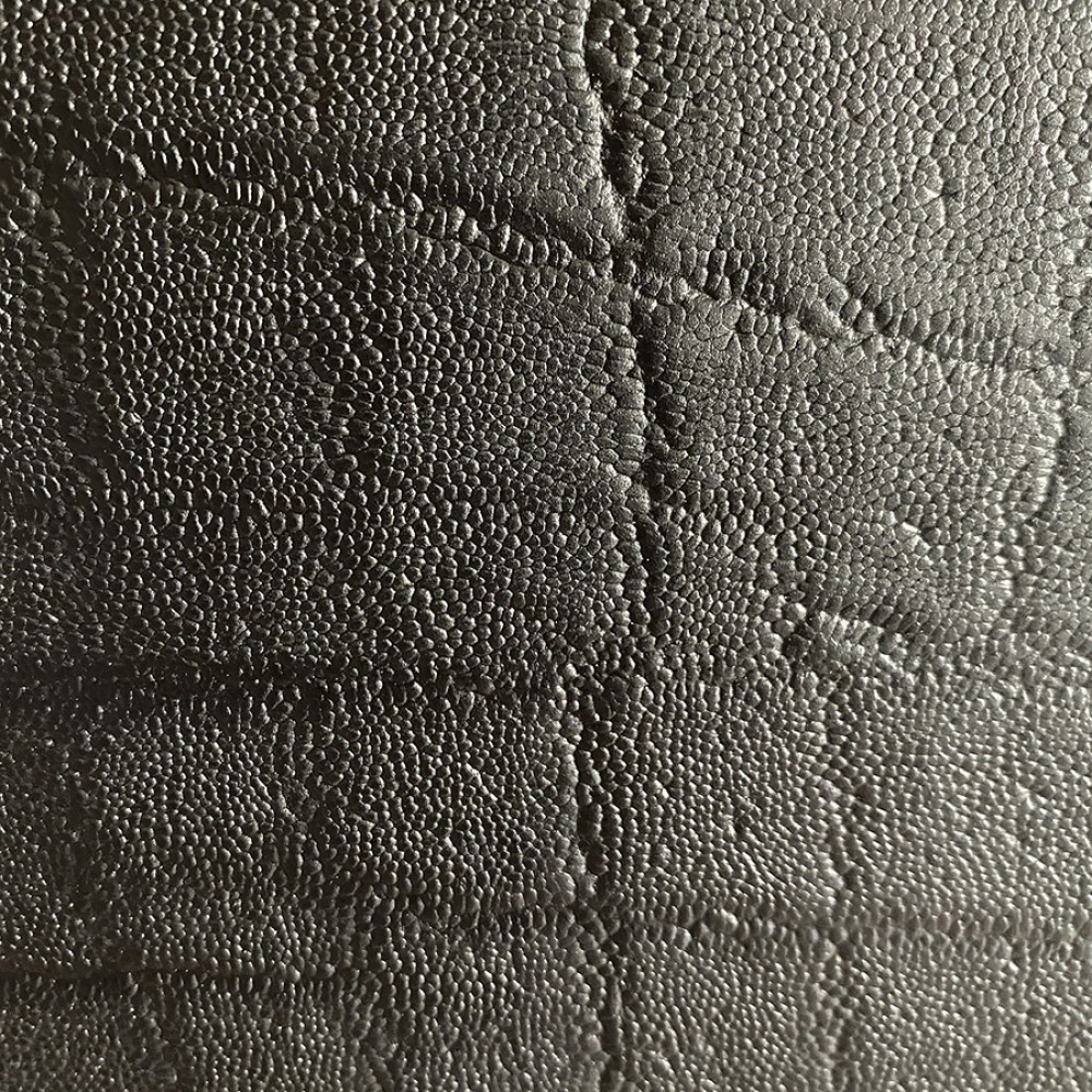 Black Elephant Ear Embossed Cowhide Leather